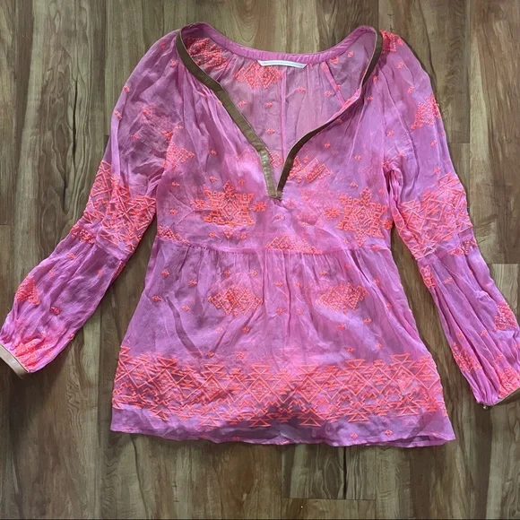 Twelfth Street by Cynthia Vincent Neon Pink Top - Picture 2 of 4